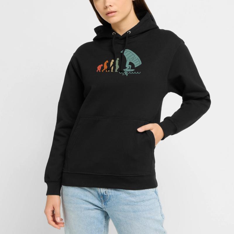 Wingfoil Surfer Wingfoiling Hydrofoil Evolution Sweat-shirt à capuche unisexe