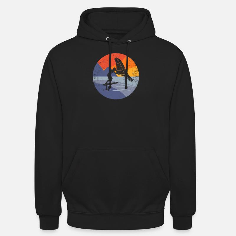 Wingfoil Surfer Wingfoiling Hydrofoil Kitefoil - Sweat-shirt à capuche unisexe - noir