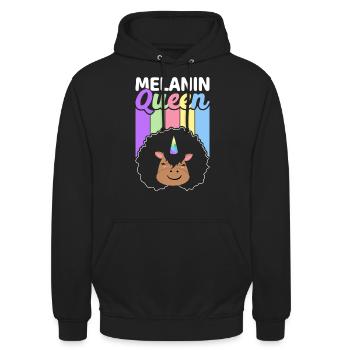 Brown Skin Queen Schwarze Geschichte - Unisex Hoodie - Schwarz - Vorne - Alina (178cm) & Michal (187cm)