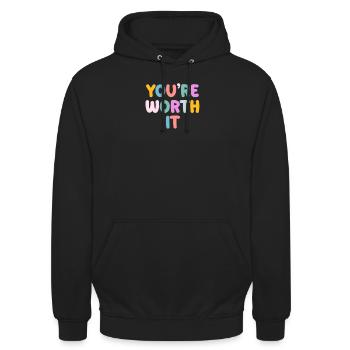 Soyez vous-même ! Confiance en soi, pensée positive, motivation - Sweat-shirt à capuche unisexe - noir - Devant - Alina (178cm) & Michal (187cm)