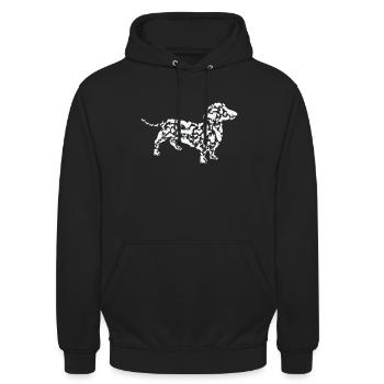 Dackel Hund Dackel Mama Dackel Papa - Unisex Hoodie - Schwarz - Vorne - Alina (178cm) & Michal (187cm)