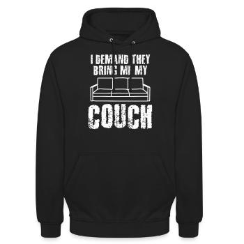 Sofa Couch - Unisex Hoodie - Schwarz - Vorne - Alina (178cm) & Michal (187cm)