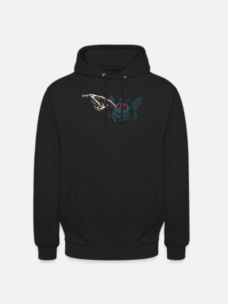 Kawaii Mothman Skeleton Hand Cryptid - Unisex Hoodie - black