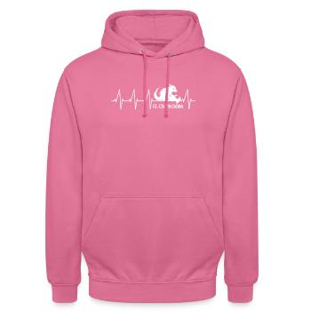Cryptozoologists Chupacabra Creatures Heartbeat - Unisex Hoodie - pink - Front - Alina (178cm) & Michal (187cm)