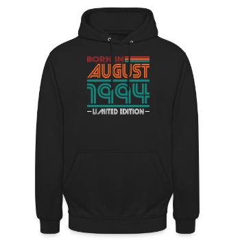 30. Geburtstag Jahrgang August 1994 Born in 1994 - Unisex Hoodie - Schwarz - Vorne - Alina (178cm) & Michal (187cm)