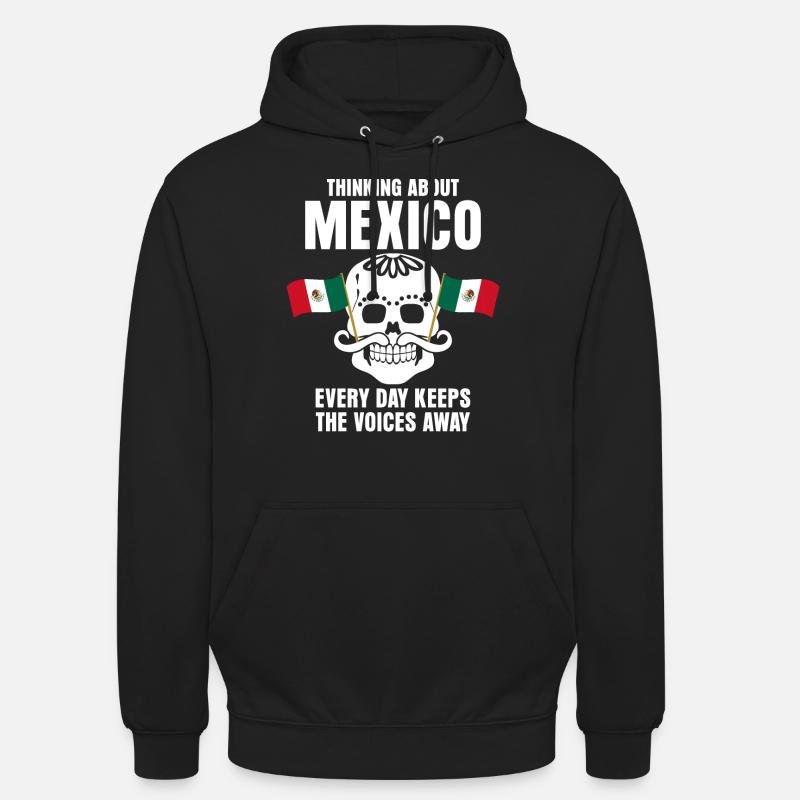 Mexique Drapeau Mexicains Crâne Mexicain - Sweat-shirt à capuche unisexe - noir