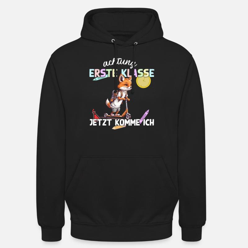 Fuchs Erstklässler Einschulung Schulstart Design - Unisex Hoodie - Schwarz