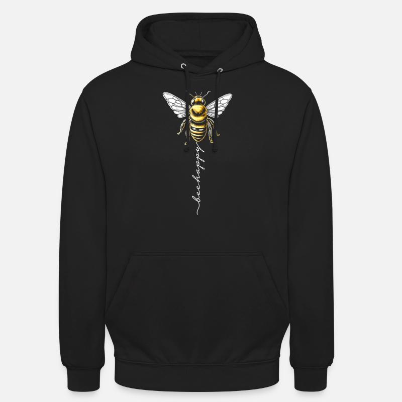 Abeille heureuse - Sweat-shirt à capuche unisexe - noir