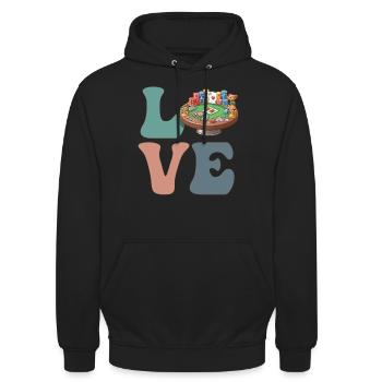 Joueurs de jeux de casino - Sweat-shirt à capuche unisexe - noir - Devant - Alina (178cm) & Michal (187cm)