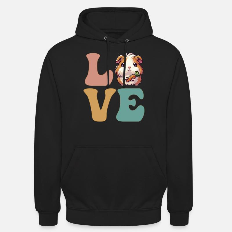 Cochon d’Inde mignon - Sweat-shirt à capuche unisexe - noir