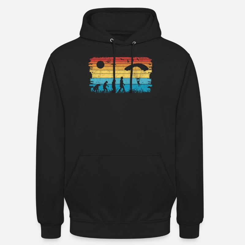 Parachutist EvolutionParachutismeParachute - Sweat-shirt à capuche unisexe - noir
