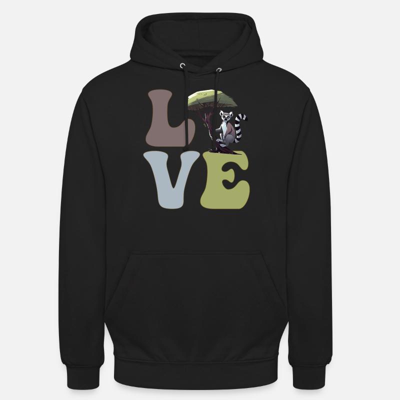 Lemur Ringtail - Unisex Hoodie - black