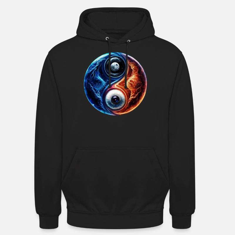 Yin Yang Eau Feu - Sweat-shirt à capuche unisexe - noir