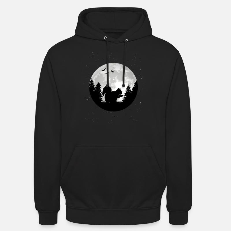 Eichhörnchen Mond - Unisex Hoodie - Schwarz