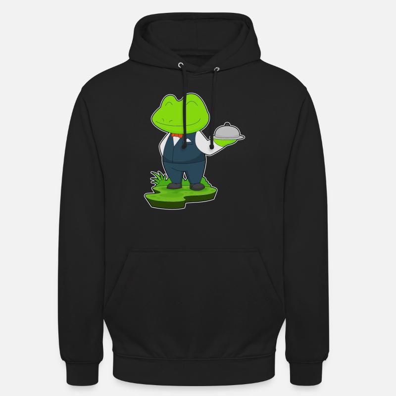 Frosch Kellner Servierplatte - Unisex Hoodie - Schwarz