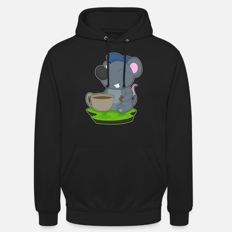 Maus Kaffee Tasse - Unisex Hoodie - Schwarz