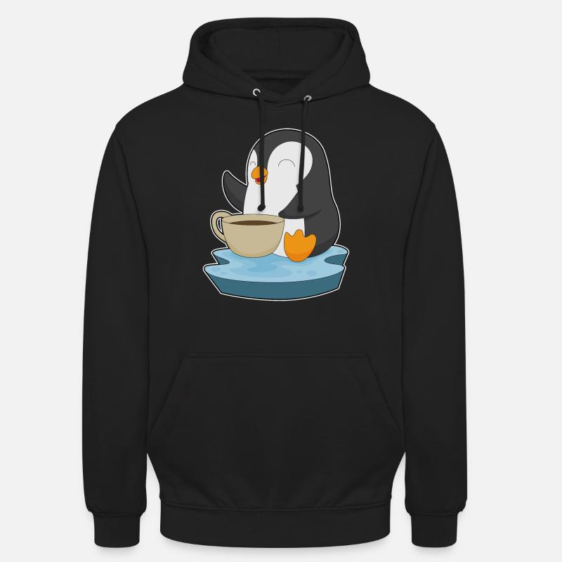 Tasse à café pingouin - Sweat-shirt à capuche unisexe - noir
