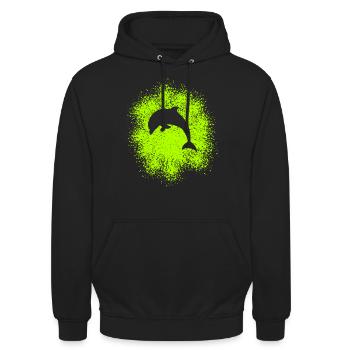 Delphin - Unisex Hoodie - Schwarz - Vorne - Alina (178cm) & Michal (187cm)