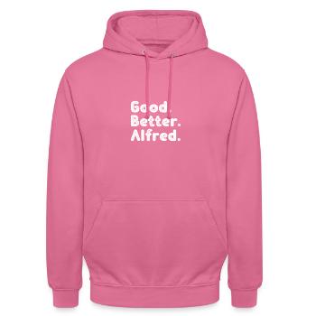 Good better Alfred - Unisex Hoodie - Pink - Vorne - Alina (178cm) & Michal (187cm)