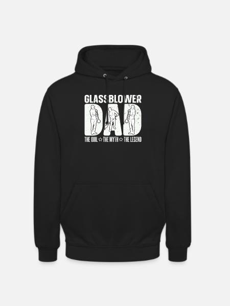 Soffiatore di vetro Papà L'idolo Il mito Il vetraio - Felpa con cappuccio unisex - nero