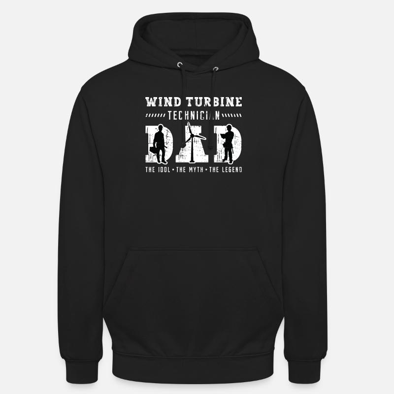 Technicien d’éolienne Papa L’idole Le moulin à vent - Sweat-shirt à capuche unisexe - noir
