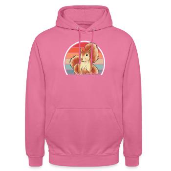 Eichhörnchen Écureuil rétro - Sweat-shirt à capuche unisexe - rose - Devant - Alina (178cm) & Michal (187cm)