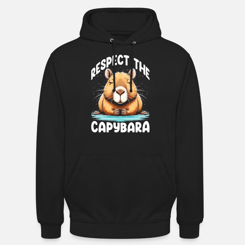 Respectez le Capybara - Sweat-shirt à capuche unisexe - noir