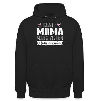 Beste Mama Muttertag Personalisiert Namensgeschenk - Unisex Hoodie - Schwarz - Vorne - Alina (178cm) & Michal (187cm)