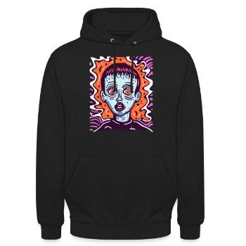 the art of terror with this face - Unisex Hoodie - black - Front - Alina (178cm) & Michal (187cm)