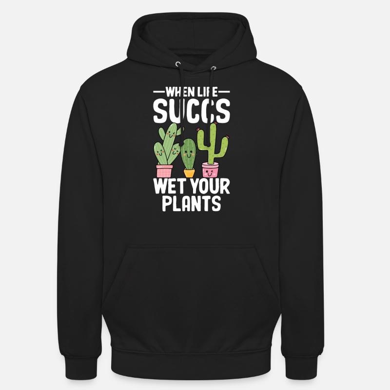 Drôle de cactus succulent - Sweat-shirt à capuche unisexe - noir