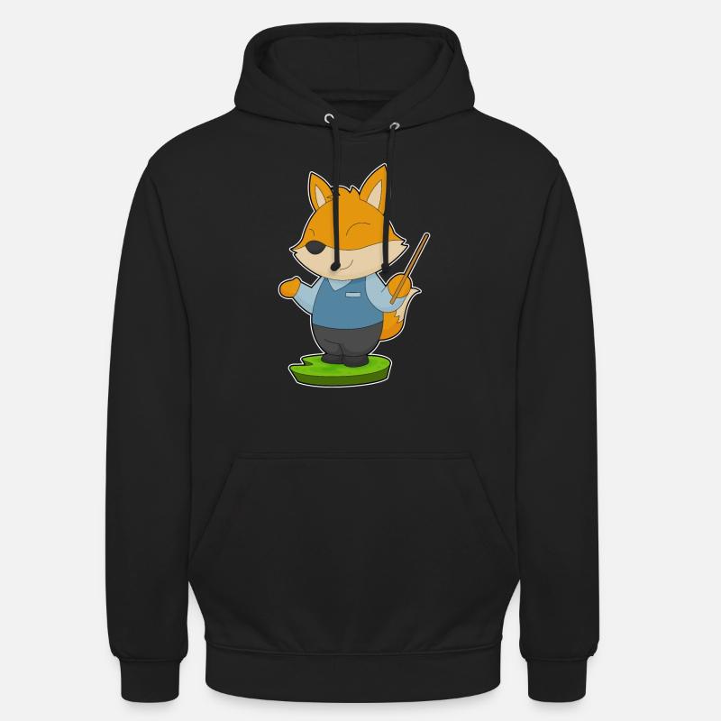 Fox Teacher Pointer - Unisex Hoodie - black
