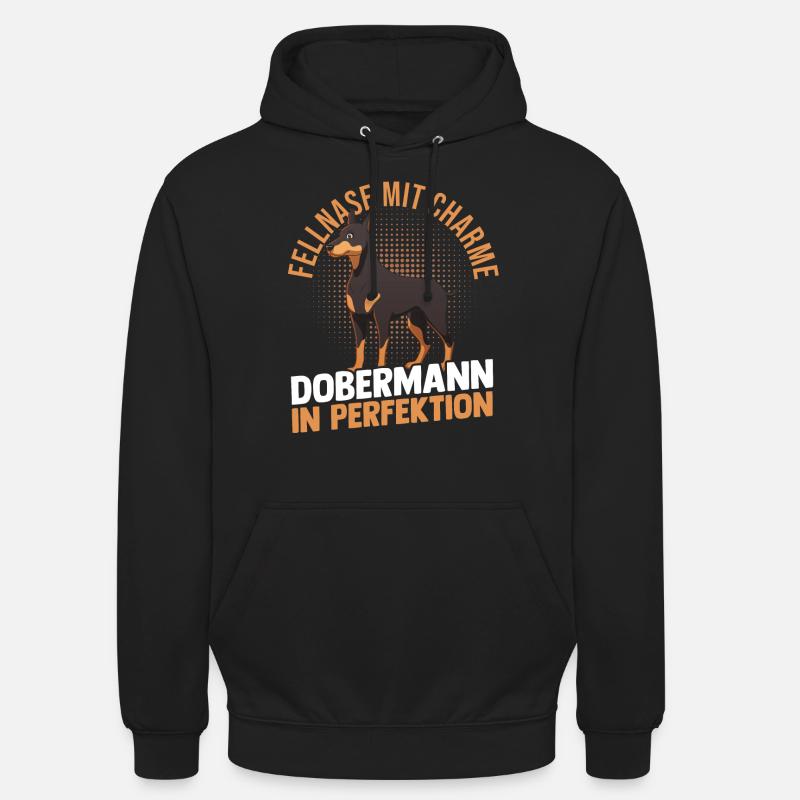 Hund Dobermann - Unisex Hoodie - Schwarz