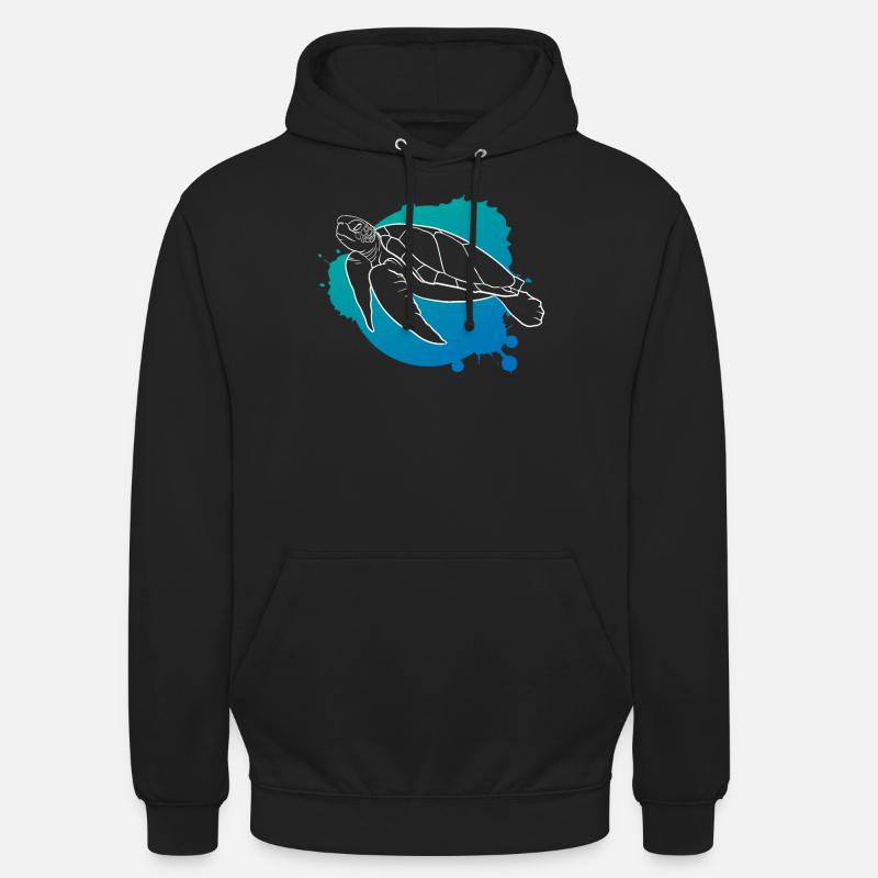 Ocean Wave Turtle Freedom Gift - Unisex Hoodie - black
