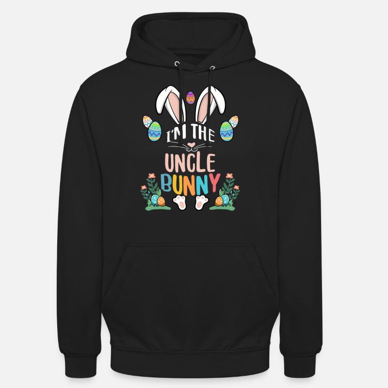 Je suis l’oncle lapin - Sweat-shirt à capuche unisexe - noir