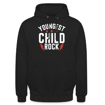 Cadeau enfant le plus jeune - Sweat-shirt à capuche unisexe - noir - Devant - Alina (178cm) & Michal (187cm)