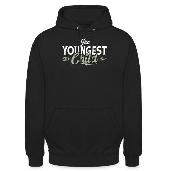 Cadeau enfant le plus jeune - Sweat-shirt à capuche unisexe - noir - Devant - Alina (178cm) & Michal (187cm)