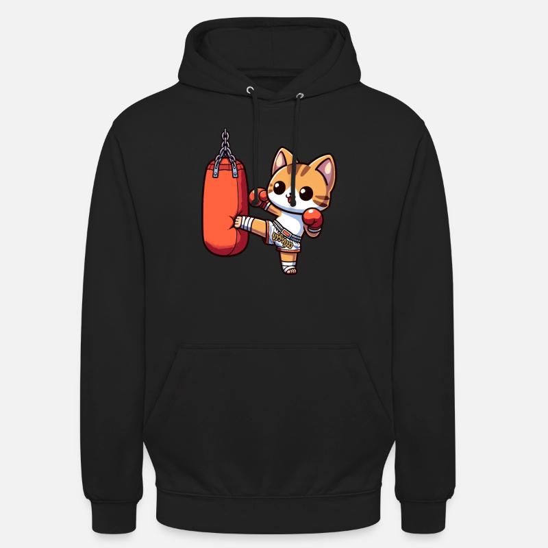 Boxe Muay Thaï, Boxe Thaïlandaise Kickboxing, Kickboxeur - Sweat-shirt à capuche unisexe - noir