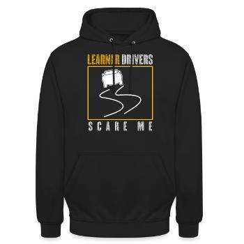 Moniteur d’auto-école Apprenti conducteur - Sweat-shirt à capuche unisexe - noir - Devant - Alina (178cm) & Michal (187cm)