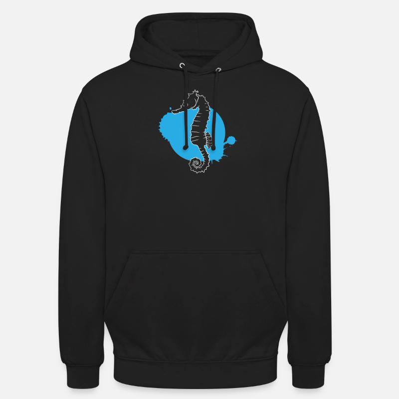Silhouette Hippocampe Océan - Sweat-shirt à capuche unisexe - noir