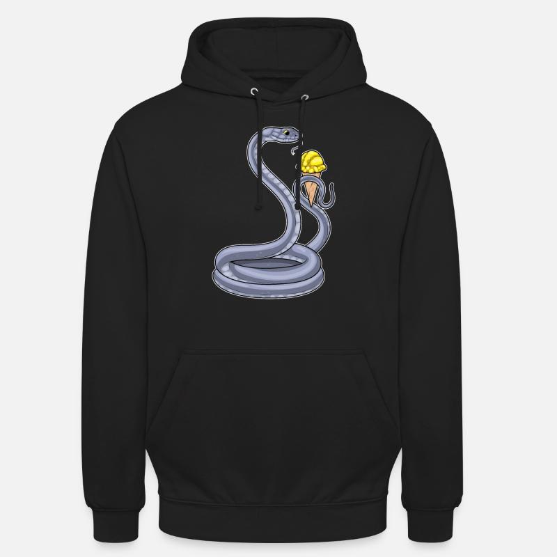 Crème glacée gaufrée serpent - Sweat-shirt à capuche unisexe - noir