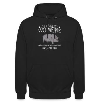 Home is where my pot-bellied pigs are - Unisex Hoodie - black - Front - Alina (178cm) & Michal (187cm)