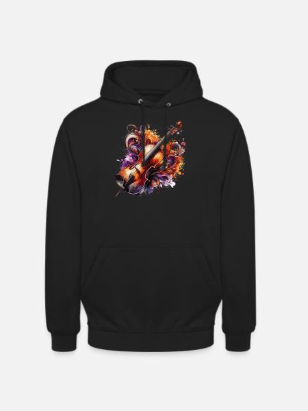 ColoUful Violin Drawing - Unisex Hoodie - black