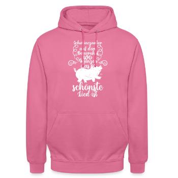 Porc Éleveur Ferme Porcs - Sweat-shirt à capuche unisexe - rose - Devant - Alina (178cm) & Michal (187cm)