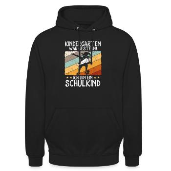 I'm a schoolchild Maximilian - Unisex Hoodie - black - Front - Alina (178cm) & Michal (187cm)