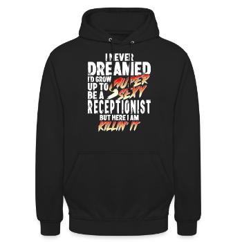 Super Sexy Receptionist Receptionist Gift - Unisex Hoodie - black - Front - Alina (178cm) & Michal (187cm)