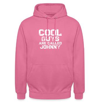 Cool guys are called Johnny - Unisex Hoodie - Pink - Vorne - Alina (178cm) & Michal (187cm)