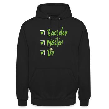 Baccalauréat Maître Dr. Doctorat Réussi - Sweat-shirt à capuche unisexe - noir - Devant - Alina (178cm) & Michal (187cm)