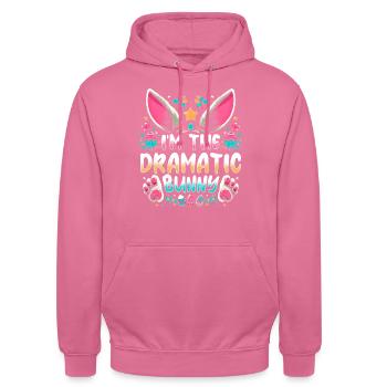 Je suis le lapin dramatique - Sweat-shirt à capuche unisexe - rose - Devant - Alina (178cm) & Michal (187cm)