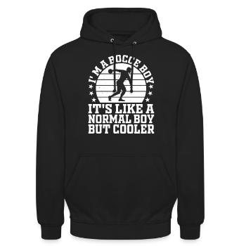 I'm A Bocce Boy It's Like A Normal Boy But Cooler - Unisex Hoodie - Schwarz - Vorne - Alina (178cm) & Michal (187cm)