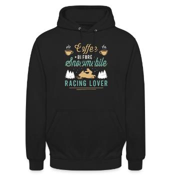 Snowmobile Racing Coffee Snowboarding Coffee Lover - Unisex Hoodie - black - Front - Alina (178cm) & Michal (187cm)
